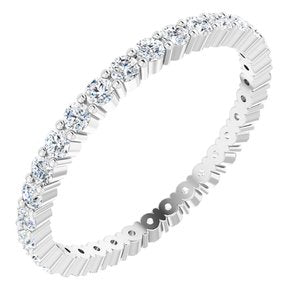 14K White 1/2 CTW Diamond Eternity Band Size 8.5 - Siddiqui Jewelers