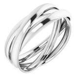 14K White Three Band Rolling Ring Size 12.5 - Siddiqui Jewelers