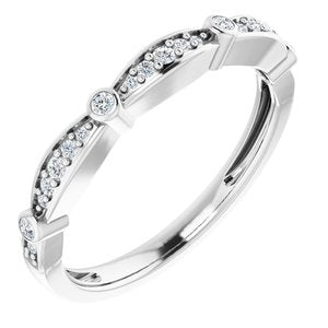 14K White 1/8 CTW Diamond Stackable Anniversary Band - Siddiqui Jewelers