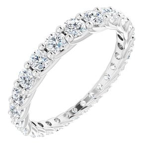 14K White 1 1/3 CTW Diamond Graduated Eternity Band Size 7 - Siddiqui Jewelers