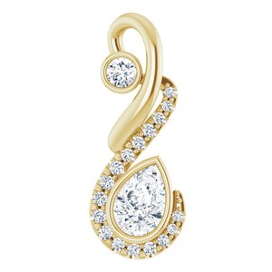 14K Yellow Freeform 1/2 CTW Diamond Pendant - Siddiqui Jewelers