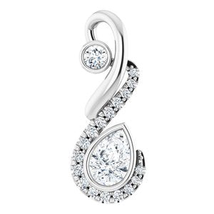 14K White Freeform 1/2 CTW Diamond Pendant - Siddiqui Jewelers