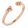 14K Rose Stackable Beaded Negative Space Ring - Siddiqui Jewelers