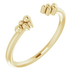 14K Yellow Stackable Beaded Negative Space Ring - Siddiqui Jewelers