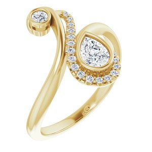 14K Yellow 1/2 CTW Diamond Bezel-Set Bypass Ring - Siddiqui Jewelers