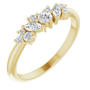 14K Yellow 1/3 CTW Diamond Multi-Shape Ring - Siddiqui Jewelers