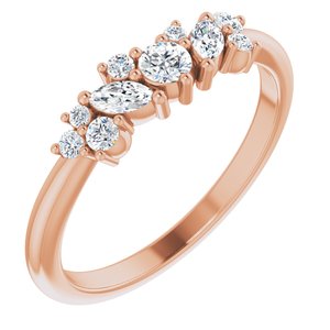 14K Rose 1/3 CTW Diamond Multi-Shape Ring - Siddiqui Jewelers