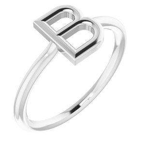 Sterling Silver Initial B Ring - Siddiqui Jewelers