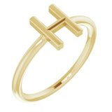 14K Yellow Initial H Ring-Siddiqui Jewelers