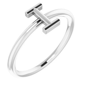 Sterling Silver Initial I Ring-Siddiqui Jewelers