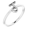 Sterling Silver Initial J Ring-Siddiqui Jewelers