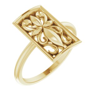 14K Yellow Vintage-Inspired Cross Ring - Siddiqui Jewelers