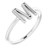 Sterling Silver Initial M Ring-Siddiqui Jewelers