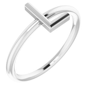 Sterling Silver Initial L Ring-Siddiqui Jewelers
