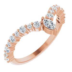 14K Rose 1/2 CTW Diamond "V" Ring - Siddiqui Jewelers