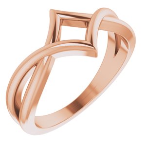 14K Rose Geometric Negative Space Ring - Siddiqui Jewelers