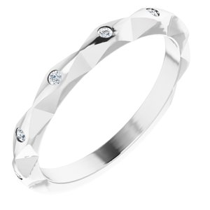 14K White .08 CTW Diamond Stackable Anniversary Band - Siddiqui Jewelers