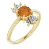 14K Yellow Citrine & 1/4 CTW Diamond Ring - Siddiqui Jewelers