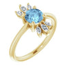 14K Yellow Aquamarine & 1/4 CTW Diamond Ring - Siddiqui Jewelers