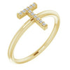 14K Yellow .06 CTW Diamond Initial T Ring-Siddiqui Jewelers