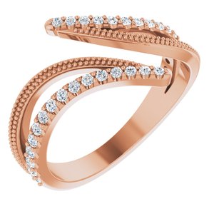 14K Rose 1/4 CTW Diamond Bypass Ring - Siddiqui Jewelers