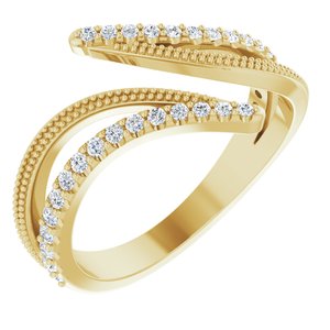 14K Yellow 1/4 CTW Diamond Bypass Ring - Siddiqui Jewelers
