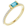 14K Yellow London Blue Topaz & 1/6 CTW Diamond Stackable Ring - Siddiqui Jewelers