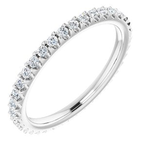 14K White 1/2 CTW Diamond Eternity Band Size 8 - Siddiqui Jewelers