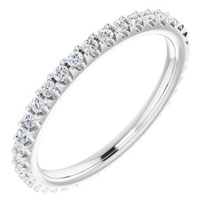 14K White 3/8 CTW Diamond Eternity Band Size 5.5 - Siddiqui Jewelers