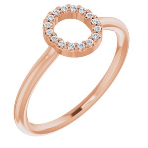 14K Rose .06 CTW Diamond Initial O Ring - Siddiqui Jewelers
