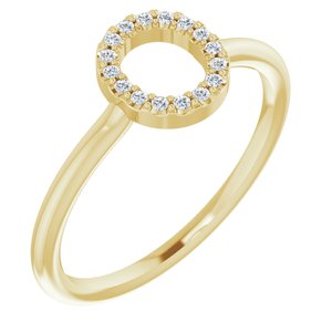 14K Yellow .08 CTW Diamond Initial O Ring-Siddiqui Jewelers