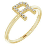 14K Yellow .08 CTW Diamond Initial R Ring-Siddiqui Jewelers