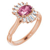 14K Rose Pink Tourmaline & 1/4 CTW Diamond Ring - Siddiqui Jewelers