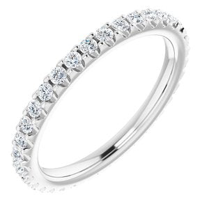 Platinum 3/4 CTW Diamond Eternity Band Size 6.5 - Siddiqui Jewelers