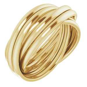 14K Yellow 6-Band Rolling Ring Size 8 - Siddiqui Jewelers