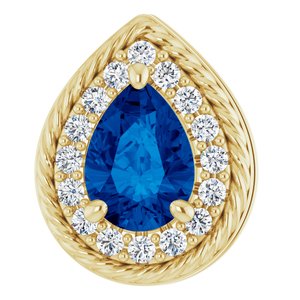 14K Yellow Sapphire & 1/8 CTW Diamond Pendant-Siddiqui Jewelers
