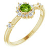 14K Yellow Peridot & 1/6 CTW Diamond Ring - Siddiqui Jewelers