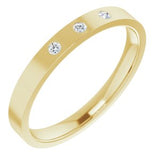 14K Yellow .04 CTW Diamond 3-Stone Flat Band Size 7 - Siddiqui Jewelers