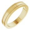 14K Yellow 4 mm Flat Edge Band with Milgrain  Size 5.5 - Siddiqui Jewelers