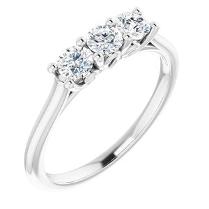14K White 3.5 mm Round Forever One™ Moissanite Anniversary Band - Siddiqui Jewelers