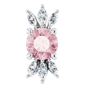 14K White Pink Morganite & 1/4 CTW Diamond Pendant - Siddiqui Jewelers