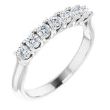 14K White 2.25 mm Round Seven-Stone Anniversary Band Mounting - Siddiqui Jewelers