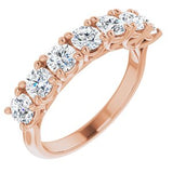 14K Rose 3.8 mm Round Seven-Stone Anniversary Band Mounting -Siddiqui Jewelers