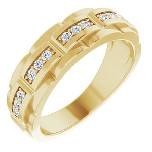 14K Yellow 1/3 CTW Diamond Pattern Ring - Siddiqui Jewelers