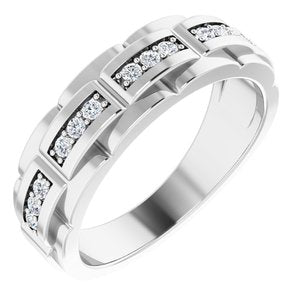 14K White 1/3 CTW Diamond Pattern Ring - Siddiqui Jewelers