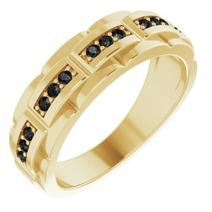 14K Yellow 1/3 CTW Black Diamond Pattern Ring - Siddiqui Jewelers