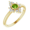 14K Yellow Peridot & 1/5 CTW Diamond Ring - Siddiqui Jewelers