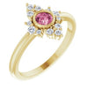 14K Yellow Pink Tourmaline & 1/5 CTW Diamond Ring - Siddiqui Jewelers