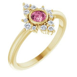 14K Yellow Pink Tourmaline & 1/5 CTW Diamond Ring - Siddiqui Jewelers