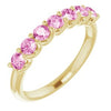 14K Yellow Genuine Pink Sapphire Anniversary Band -Siddiqui Jewelers
